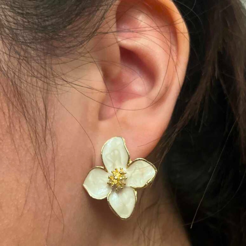 New Hibiscus Flower Studded Earrings